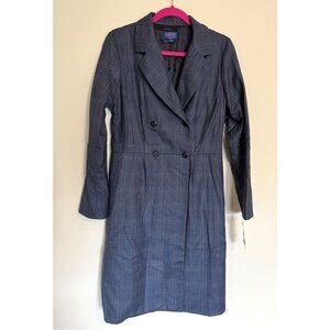Pendelton Vintage Blue Plaid Wool Collard Long Sleeve Midi Dress siz 8‎ Academia
